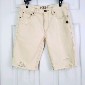 We The Free Caroline Distressed Denim Bermuda Shorts NWOT